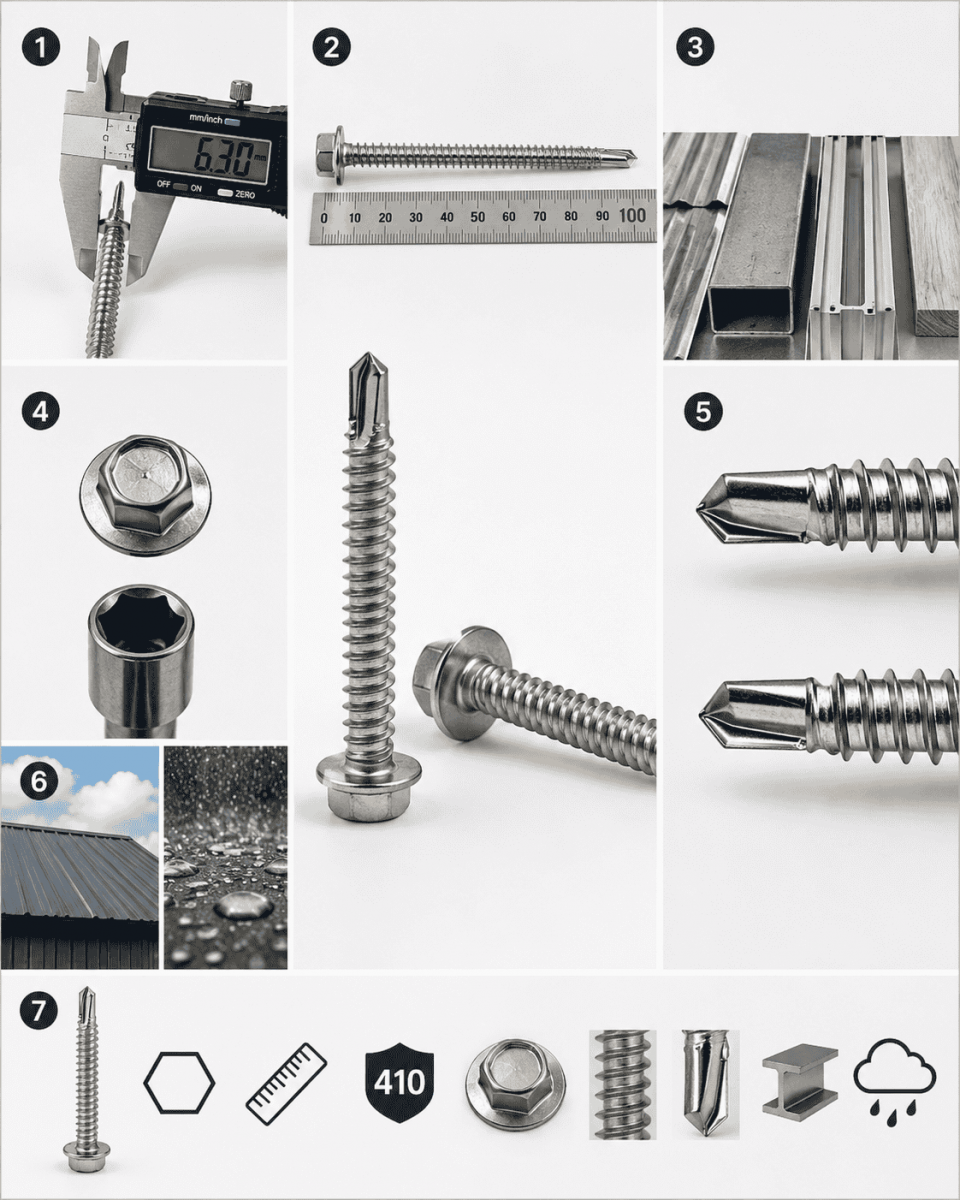Cách chọn vít tôn 6.3x10cm inox 410
