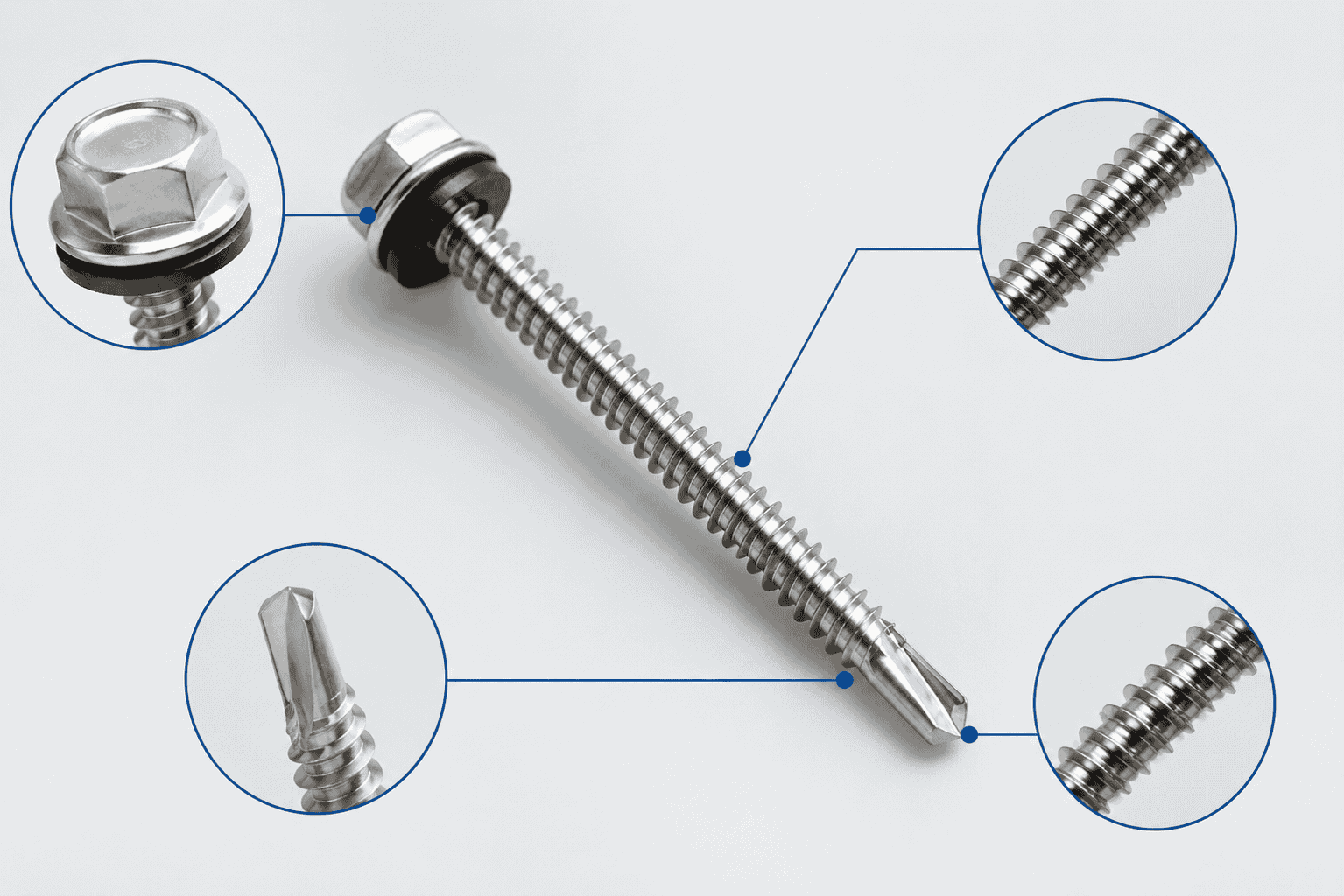 Cấu tạo của vít tôn 6.3x10cm inox 410